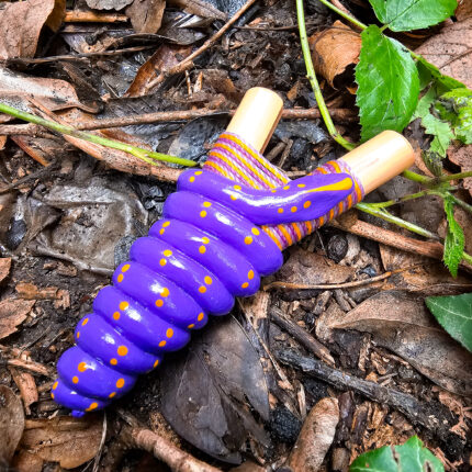Purple Yellow Dots Bamboo Serpent Kuripe