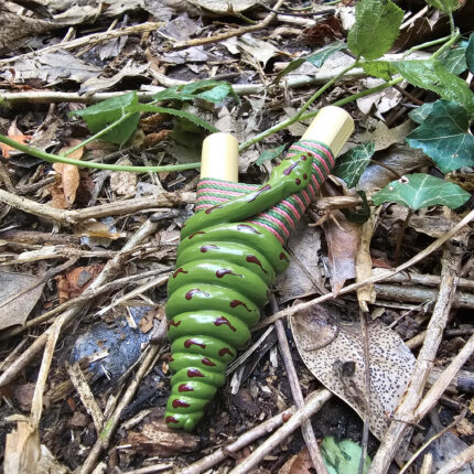 Green Black Dots Bamboo Serpent Kuripe