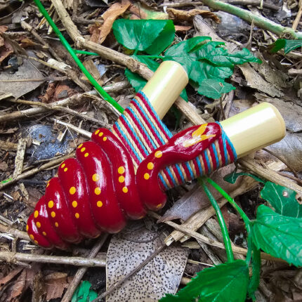 Red Yellow Dots Bamboo Serpent Kuripe